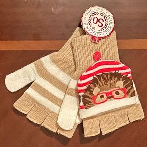 Happy Hedgehog Flip-Top Gloves ONE SIZE